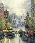 San Francisco A View Down California Street From Nob Hill by Thomas Kinkade